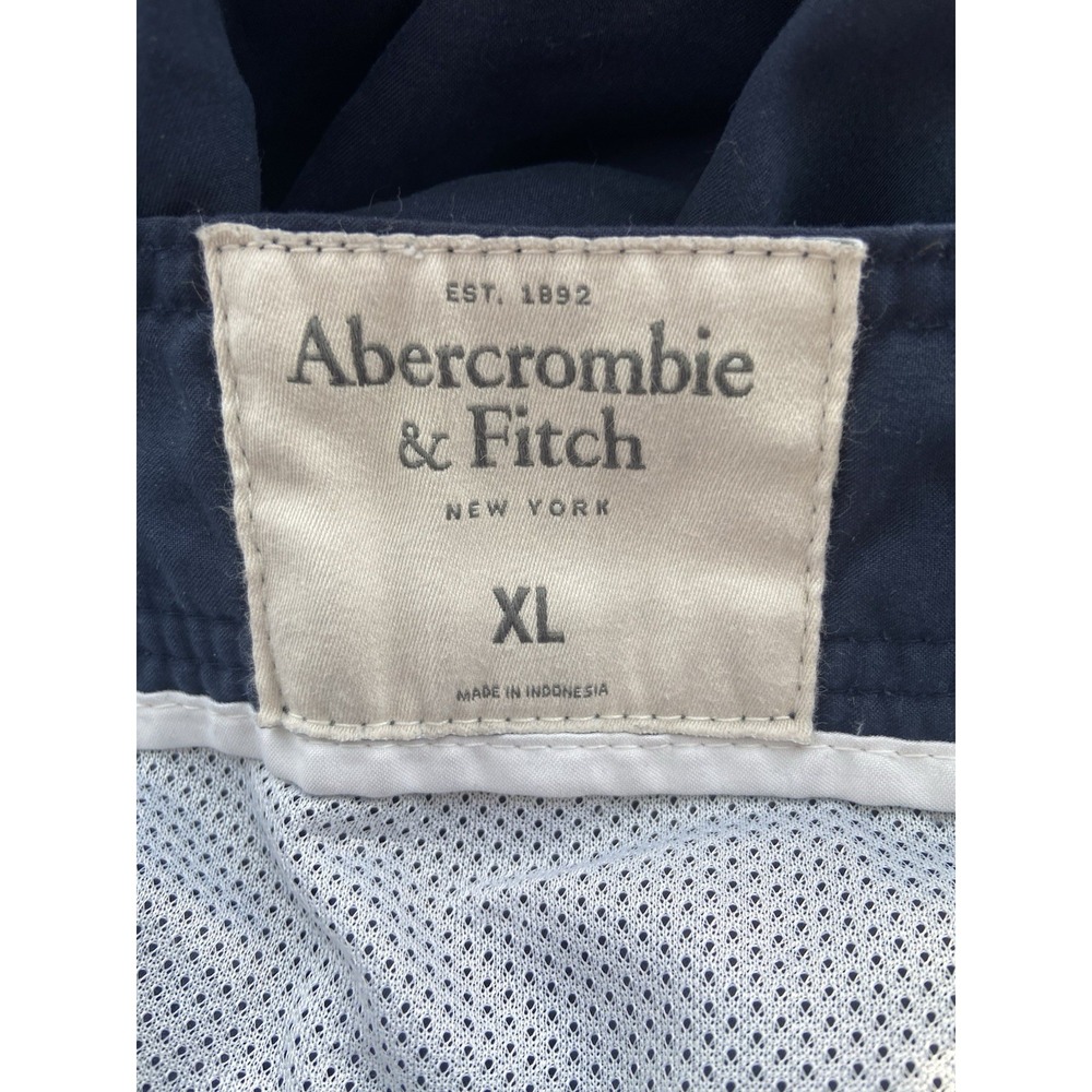 Abercrombie & Fitch Mens Y2K Swim Trunks Size XL Blue Lined Moose Logo Preppy - Picture 8 of 11